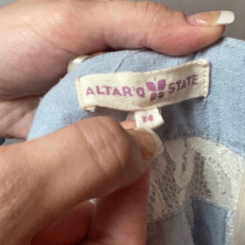 ALTARD STATE WHITE LACE DENIM LACE UP BACK DRESS - Picture 5 of 5